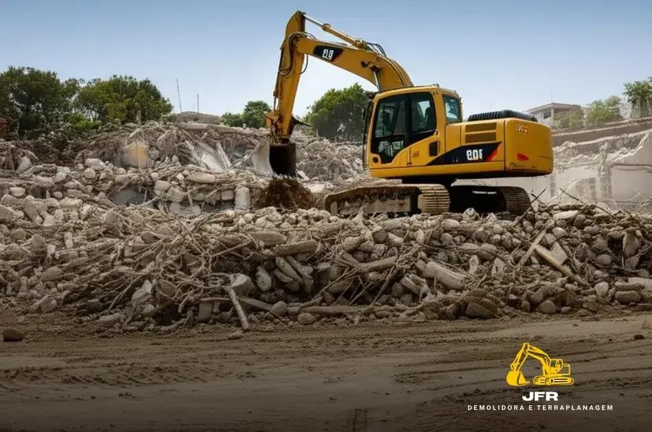 Obra de demolição da JFR Demolidora